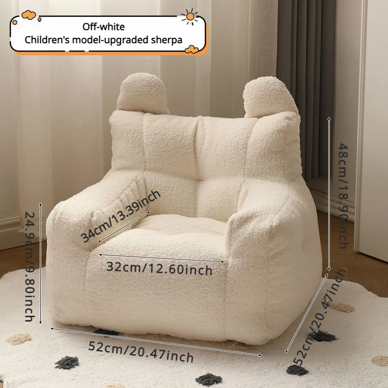 Sofá infantil sherpa con bolsillo – Asiento cómodo para niños - imagen 2