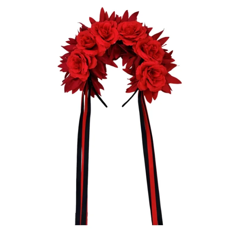 Corona floral Día de los Muertos – Diadema infantil caléndula - imagen 3