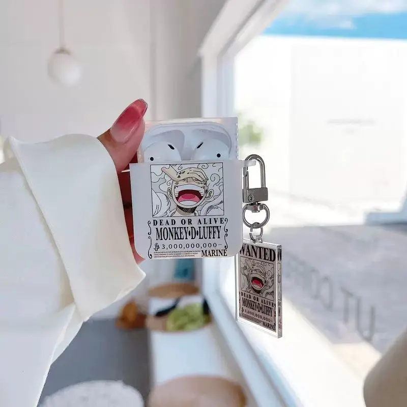 Funda protectora de una pieza Luffy con colgante acrílico para Airpods 4 3 2 1 Pro, accesorios para auriculares, funda de silicona para auriculares Bluetooth - imagen 2