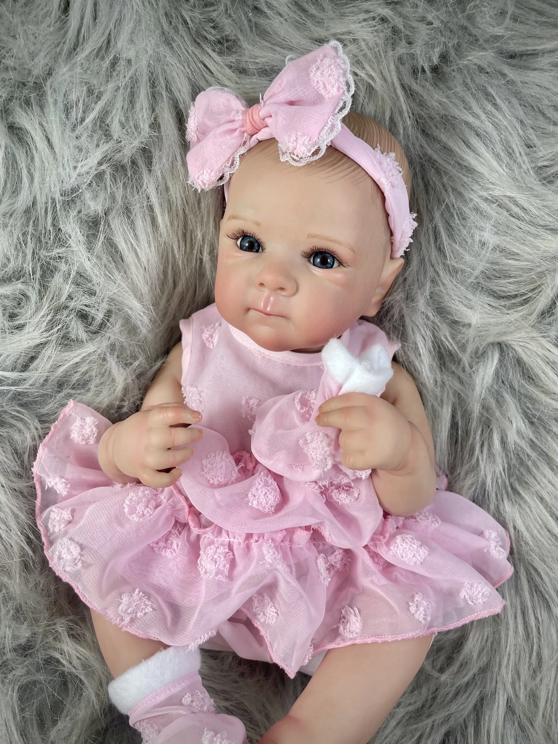 MRB 18 pulgadas Bettie cuerpo completo vinilo niña lavable Reborn Baby Doll con pelo realista pintado Bebe Reborn juguetes de Navidad