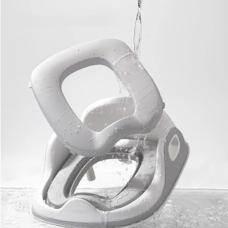 ‌ Adaptador de asiento de inodoro extraíble para niños, manijas de taburete de entrenamiento para ir al baño, anillo de cómoda antideslizante, asistente sanitario para niños pequeños - imagen 4