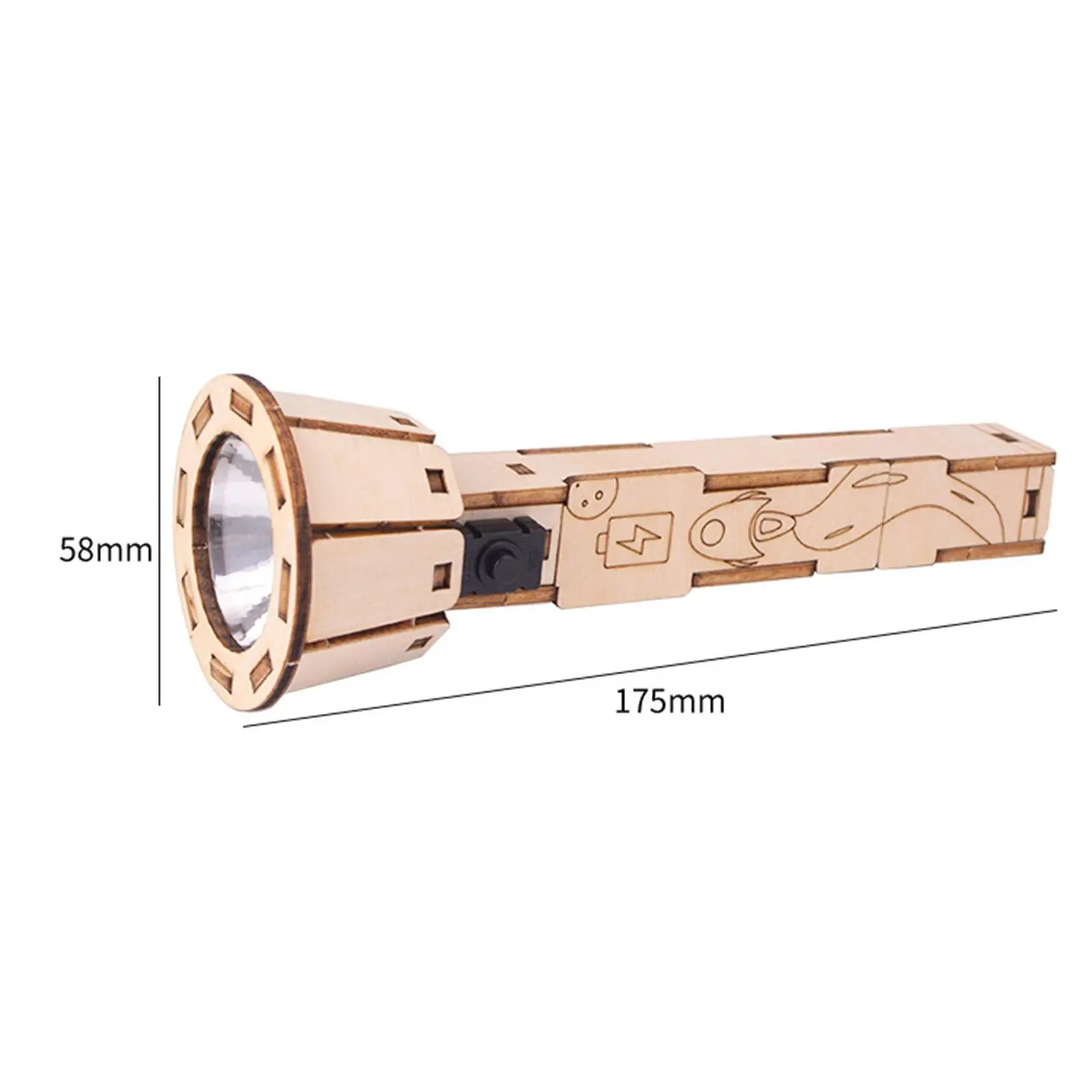 DIY Wooden Flashlight Model DIY Flashlight Puzzle Set Stem Toys DIY Wooden
