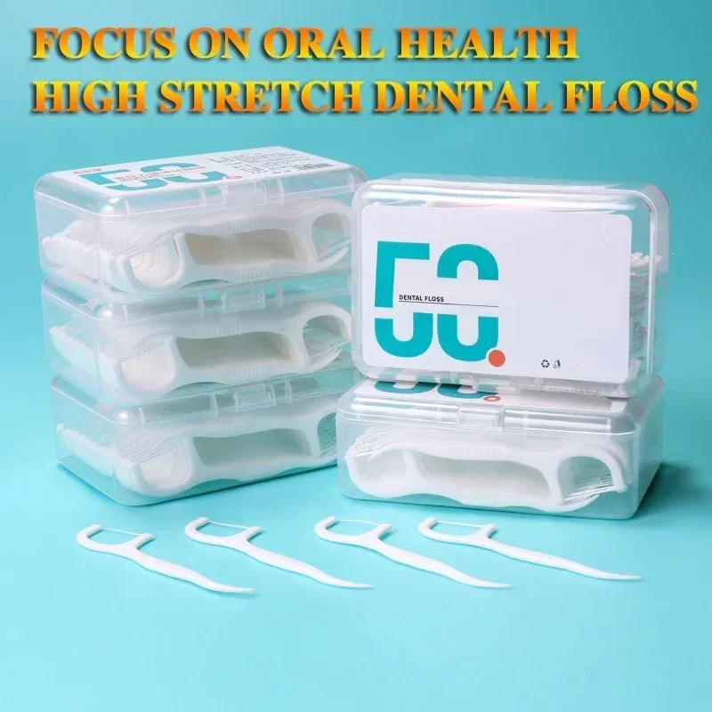 Barra de hilo portátil ultrafina, juego para el hogar, palillos de dientes de 50/100/200 Uds., hilo dental portátil y desechable, cuidado bucal, limpieza profunda