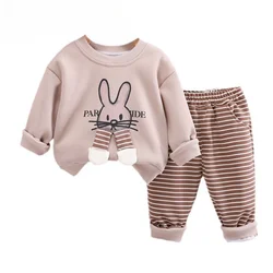 Conjunto de otoño para bebé: camiseta a rayas y pantalón - Chándal infantil
