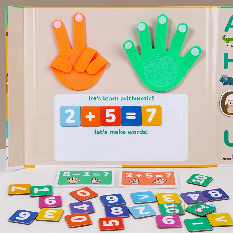 Alfabeto magnético para niños, juguetes preescolares inspirados en Montessori, operaciones con los dedos, juego de ortografía ABC, aprendizaje educativo temprano para niños pequeños - imagen 3