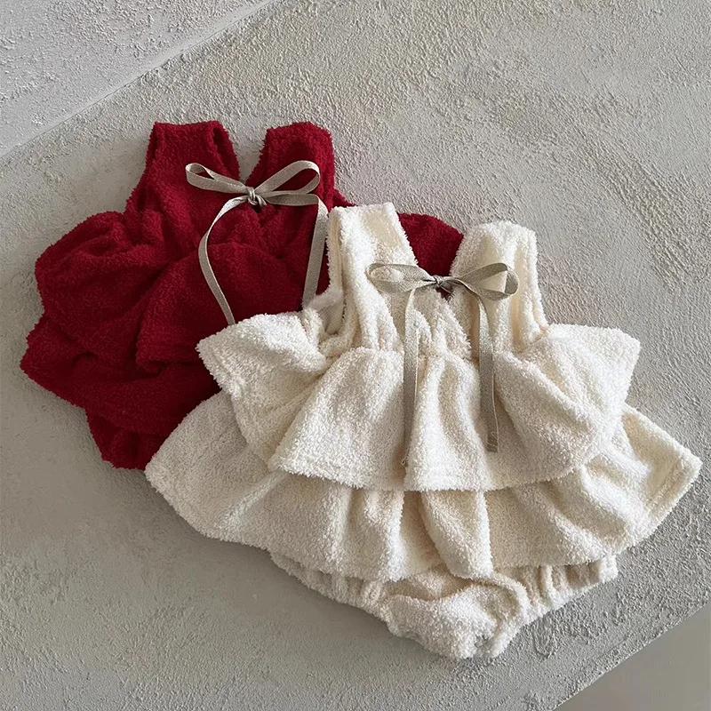 MILANCEL Vestido de invierno para bebé con lazo - imagen 2