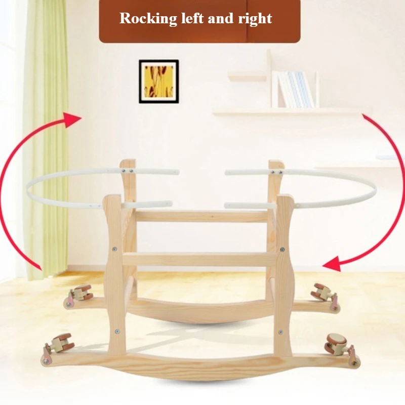 Soporte para cesta Moses, soporte basculante para cesta Baby Moses - Madera natural - imagen 3