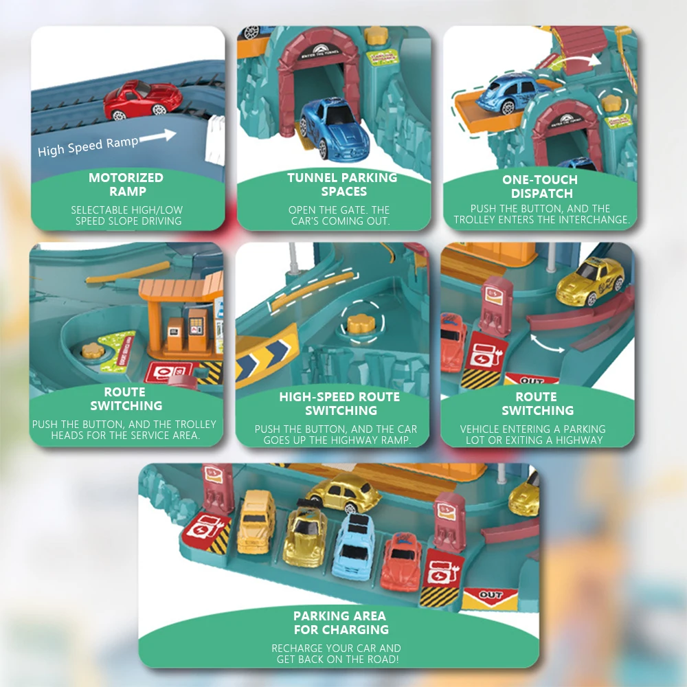 Carril eléctrico con tema de León para niños, estacionamiento de construcción, carreras, regalos de vacaciones, cumpleaños, carreras educativas - imagen 3