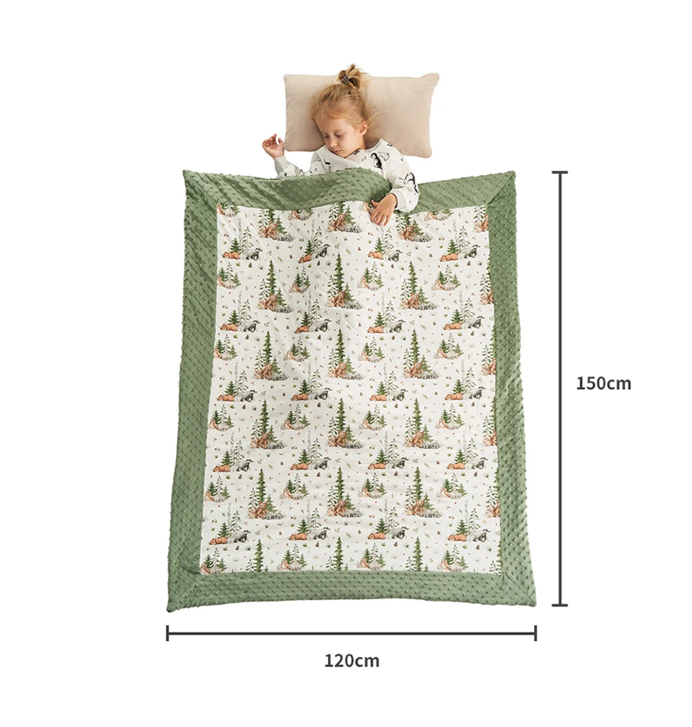 Manta de bebé de 120x150Cm, colcha cálida de invierno para bebé, colcha con estampado de oso de dibujos animados, colcha gruesa táctil Doudou para niños y niñas - imagen 4