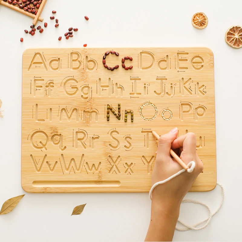 Tablero de aprendizaje del alfabeto Montessori para niños, juguetes de madera para Educación Temprana, tablero Digital del alfabeto, regalos para niños, nuevo