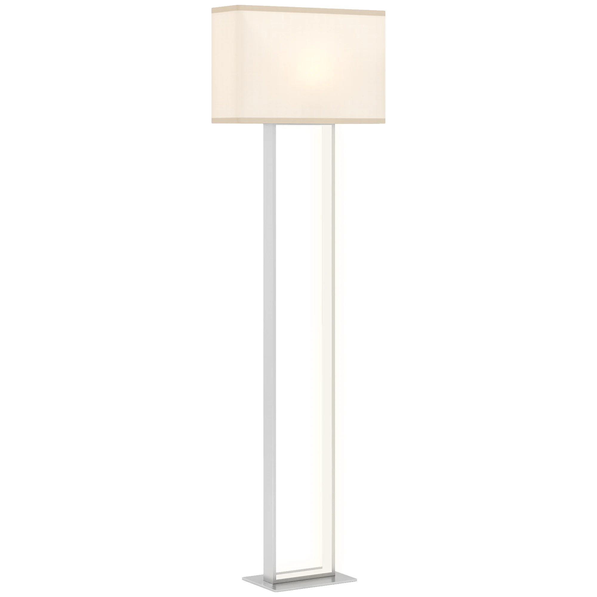 HOMCOM Lámpara de Pie Moderna 150 cm Lámpara de Pie para Salón con Pantalla de Tela Luz Nocturna Interruptor de Pie y Base Metálico para Dormitorio Oficina Sala de Estar Blanco - imagen 3