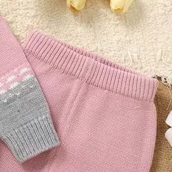 Conjunto de punto para niña – Suéter y pants de invierno