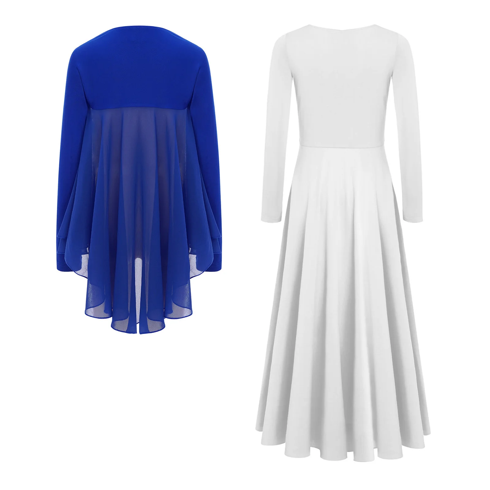 Vestido de coro infantil con pedrería y chal de ángel - imagen 4