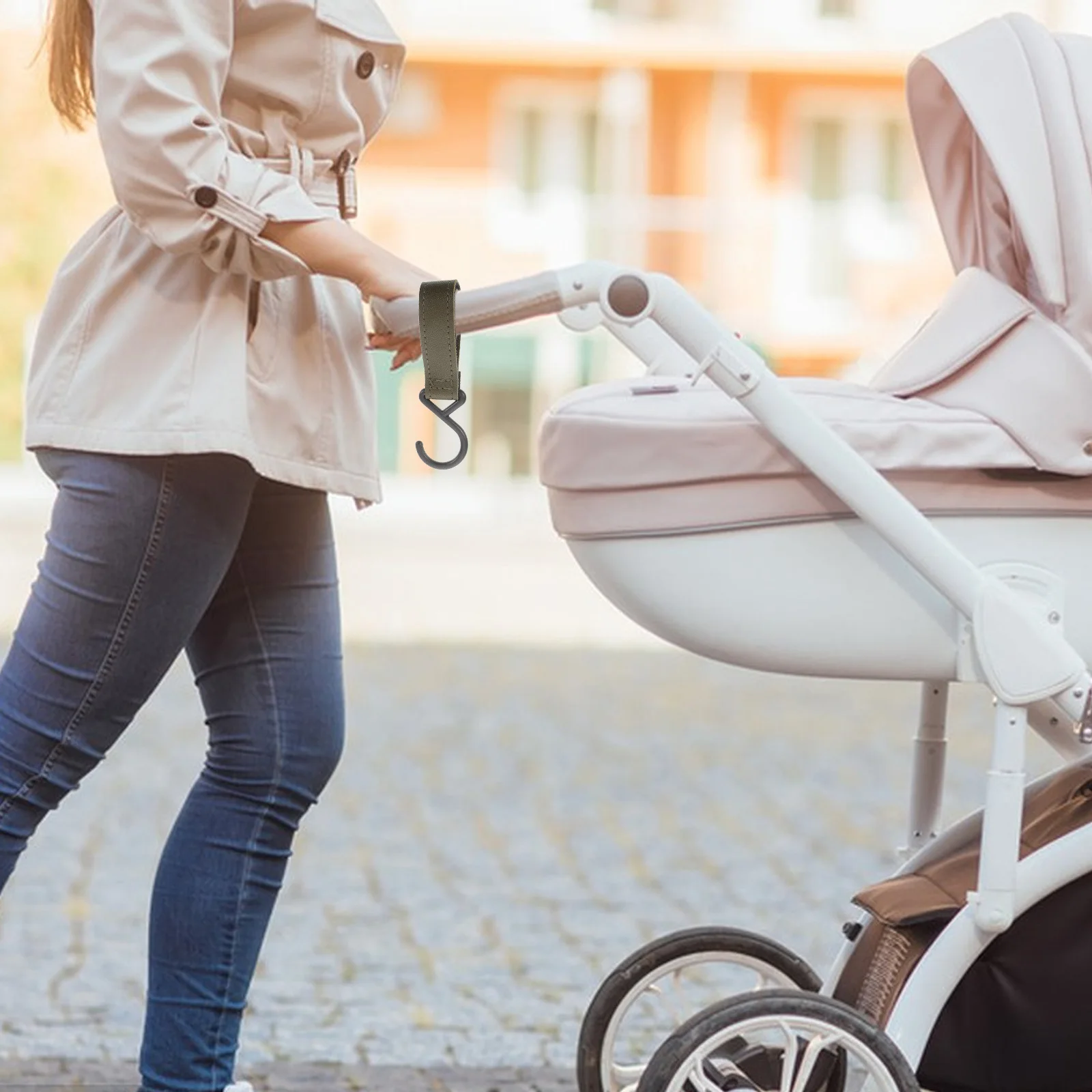 Ganchos para correa de cochecito de bebé, hebillas universales, Clips reemplazables para bolsa de pañales, almacenamiento colgante para cochecito, compacto y portátil, 2 uds. - imagen 2