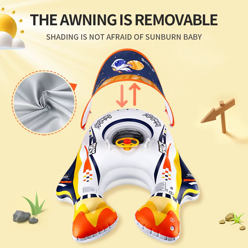 Swimbobo Flotador inflable para bebé con diseño de nave espacial - imagen 2
