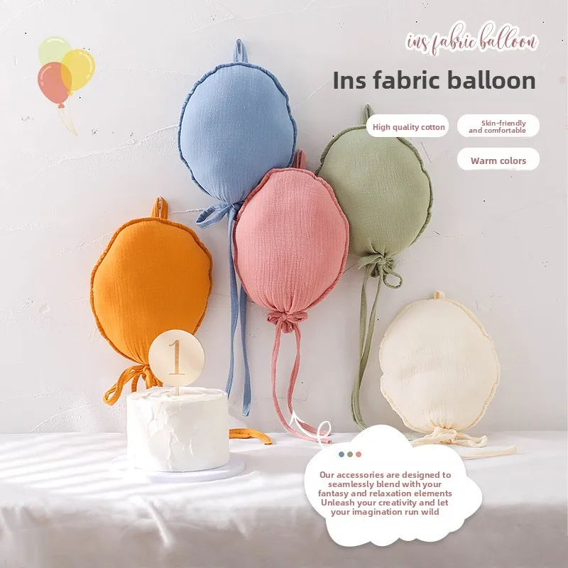 Globos decorativos de fondo de cumpleaños de bebé estilo Ins, colgadores de globos de tela minimalistas, lindos accesorios fotográficos para celebración de recién nacidos