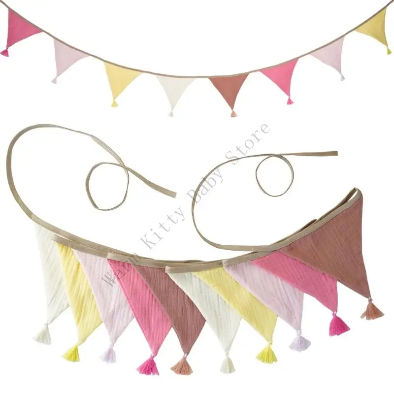 XXFE Guirnalda cumpleaños con borlas – Decoración fiesta infantil - imagen 5