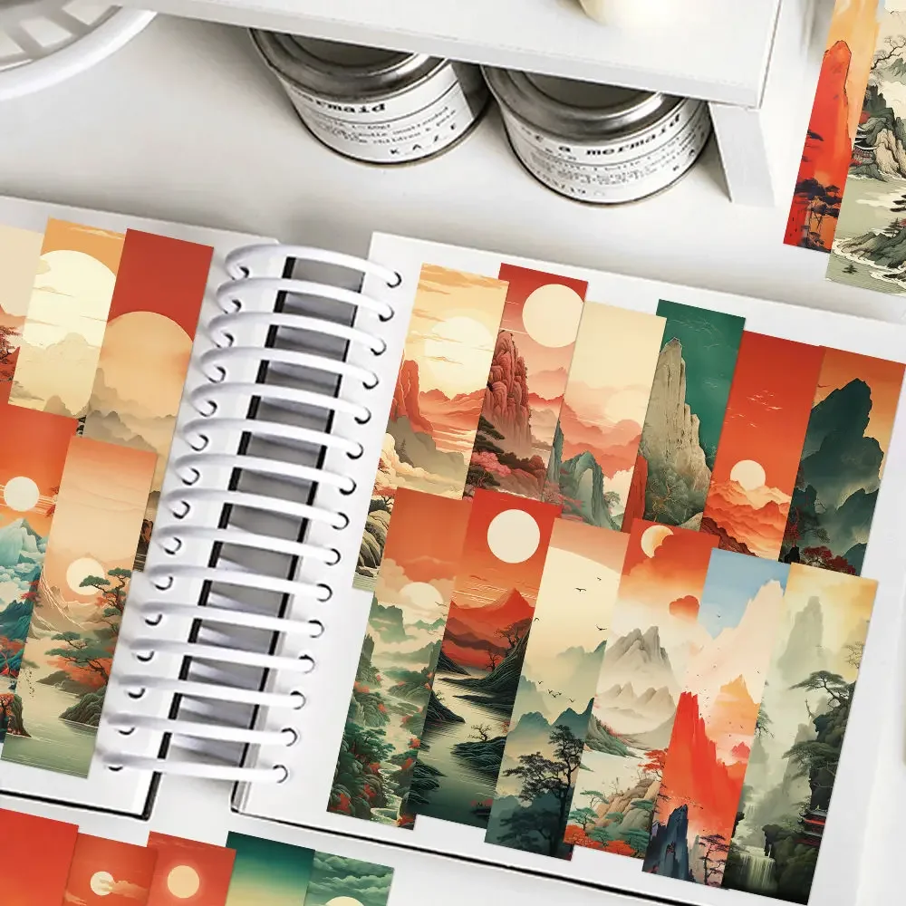 30 Uds. Marcapáginas de estilo antiguo de lago y montaña, decoración artesanal, tarjeta de pintura de paisaje chino, tarjeta de anotación de libro de lectura - imagen 4