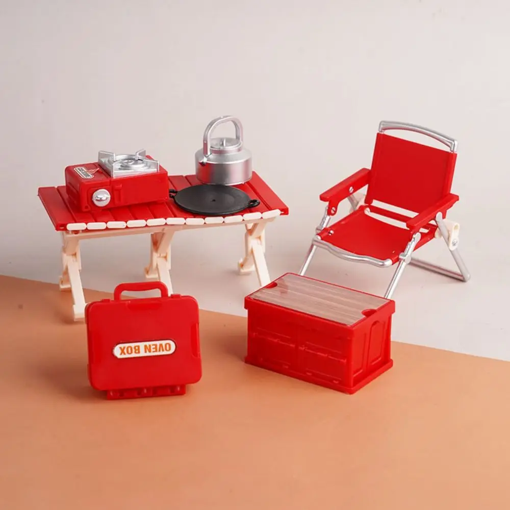 Nuevo Mini sillas en miniatura para casa de muñecas 1:12, silla plegable de plástico multicolor, juego de Picnic para acampar, accesorios para casa de muñecas - imagen 3