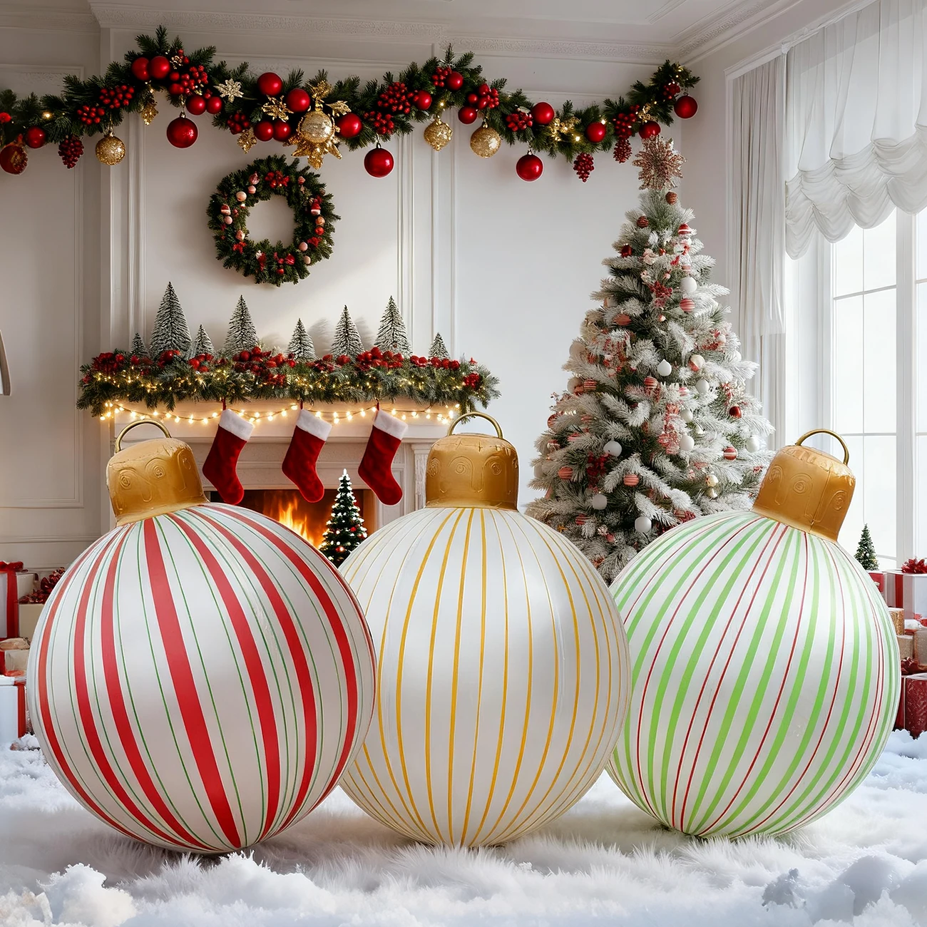 Bolas navideñas inflables gigantes – Adornos colgantes de PVC - imagen 4