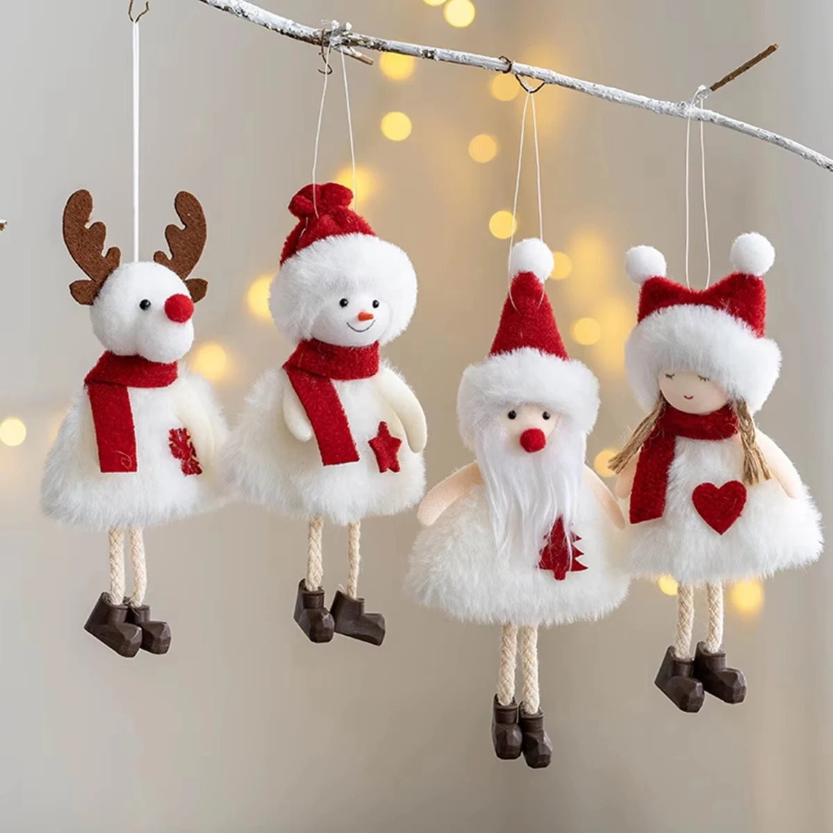 Colgantes de muñeca de Ángel de Navidad, decoración de árbol de Navidad, decoraciones de Feliz Navidad para el hogar, regalo Natal, Feliz Año Nuevo, 2024, 2025