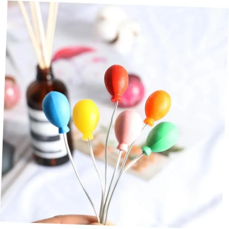 Globos para casa de muñecas, ramo en miniatura, juguete, Mini adornos de paisaje, decoraciones de jardín, decoración de pasteles, decoración de fiesta, 6 uds. - imagen 2
