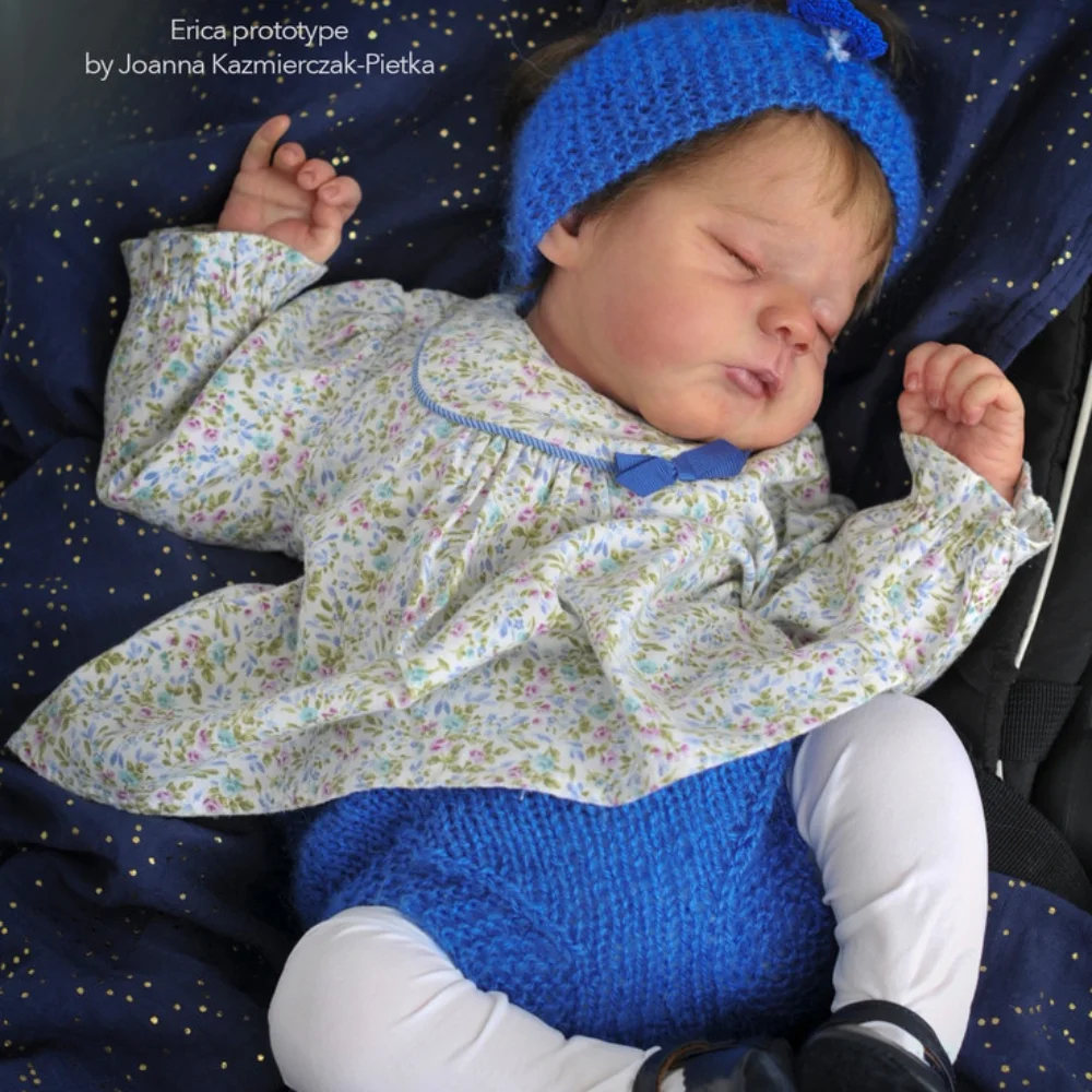 Kit de muñeco de vinilo Reborn Eric/Erica de 21 pulgadas, molde para bebé recién nacido en blanco sin pintar, piezas de muñeca con cuerpo de tela