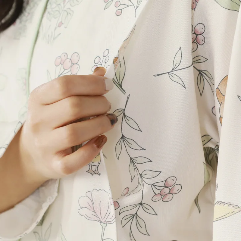 Ropa de dormir de maternidad de algodón estampada para madre, traje de dormir para amamantar, pijamas, ropa para mujeres embarazadas, conjuntos de ropa de dormir para embarazo - imagen 4