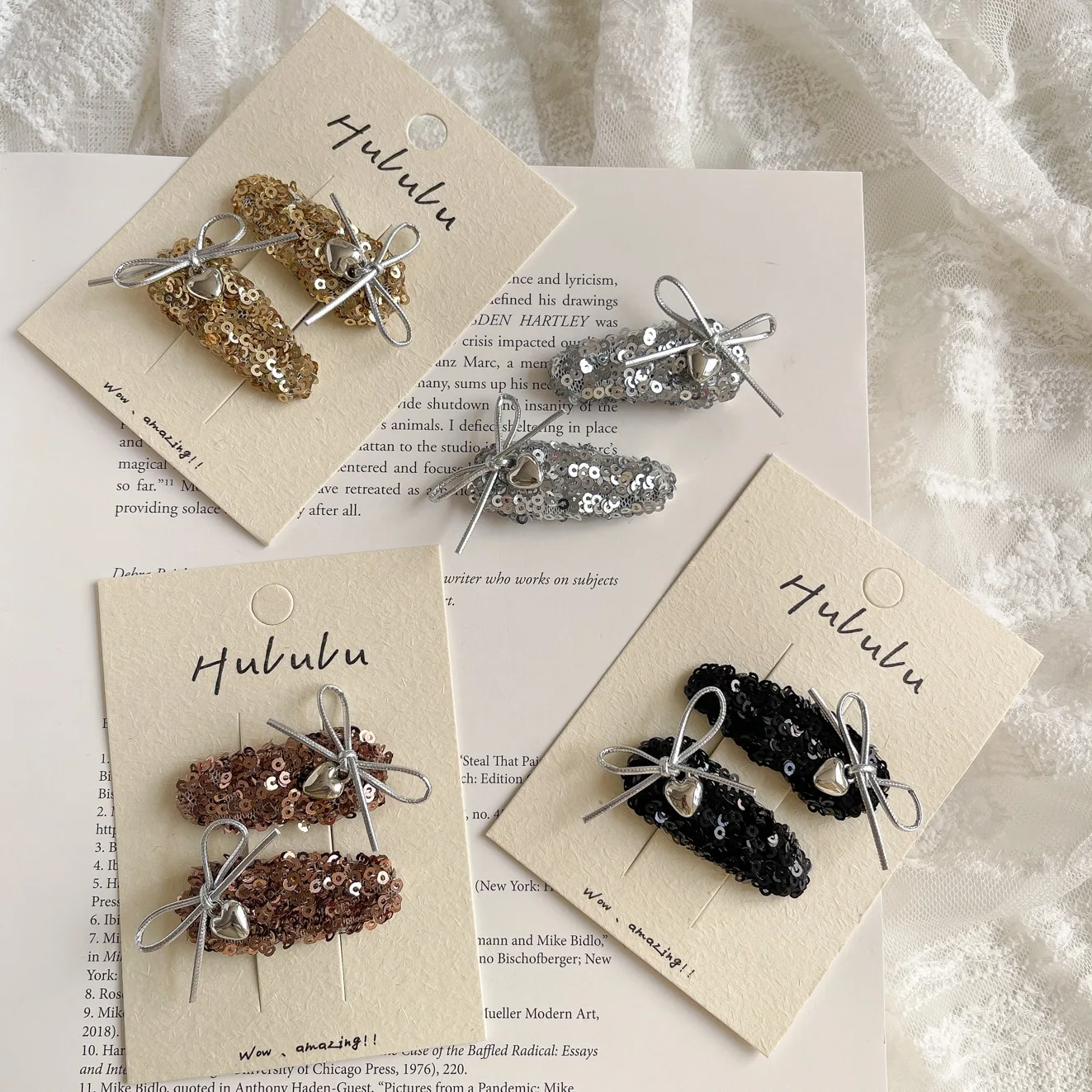 2 uds. Clip para el cabello con forma de gota de agua brillante, lazo con temperamento, Clip de corazón de amor, flequillo para chica dulce y fresca, Clip LATERAL, Accesorios para peinados - imagen 2