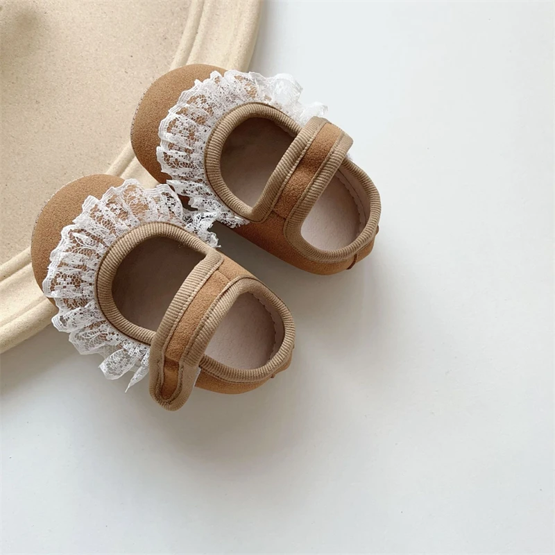 Primavera otoño zapatos para niñas conejo de dibujos animados niños zapatos de princesa de encaje suela blanda antideslizante niños pequeños primeros zapatos para caminar - imagen 4