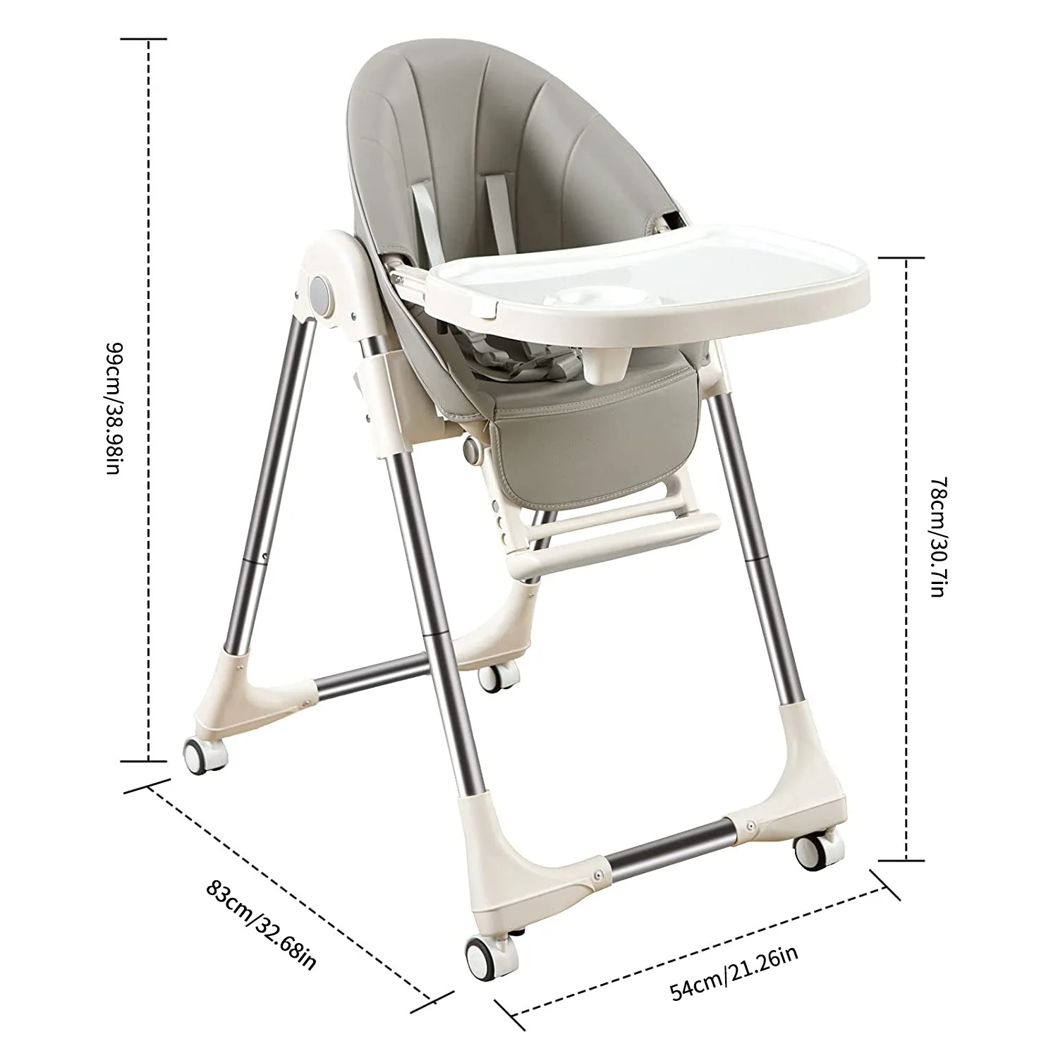 Silla de comedor para bebé, mesa de comedor ajustable plegable multifuncional para niños, fácil almacenamiento plegable para sillas de comedor para niños - imagen 5