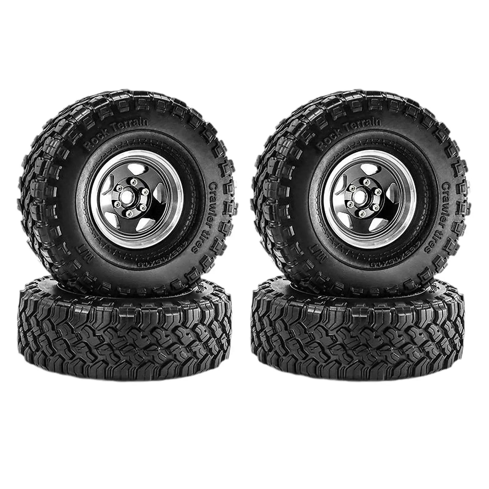 4Pcs RC Wheels and Tires Set RC Tires with Wheel Rim for 90046 TRX4 1/10 RC