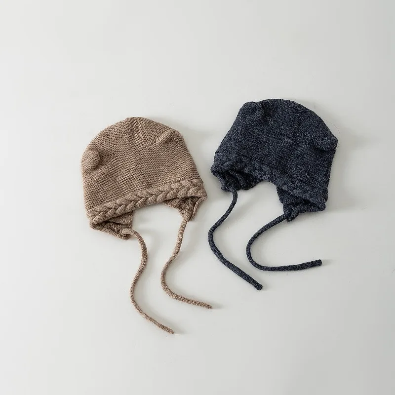Gorro de punto con orejas de animales para bebé, gorro de invierno con orejeras para bebé, gorro de punto cálido para niños y niñas, gorro para recién nacido con temática de animales bonitos - imagen 3