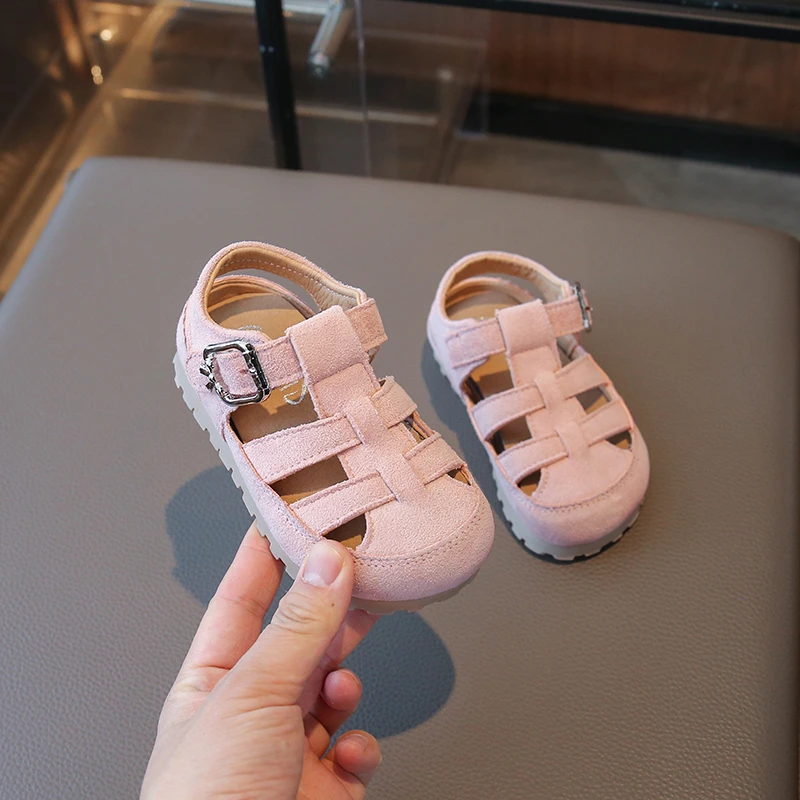 Sandalias para niñas, recortes, zapatos de playa para niños, zapatos casuales de verano para niños pequeños, sandalias antideslizantes de suela blanda para bebés, talla 21-30 - imagen 3