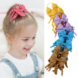 Cinta para la vuelta al colegio para niñas, lazo para el pelo rizado con lazos, diademas elásticas de cuerda, coleta para niños, accesorios para el cabello con lazo