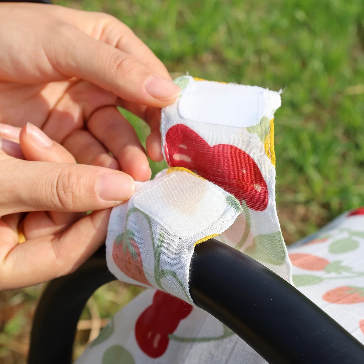 Elinfant 1 unidad de dosel para asiento de coche de bambú, funda para asiento de coche de bebé de muselina transpirable, funda para cochecito, funda de protección solar a prueba de viento - imagen 4