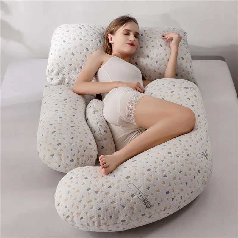 Soporte completo para el cuerpo para mujeres embarazadas. Alivio para el vientre y la espalda. Funda extraíble y lavable. Cómodo reposadero en forma de G para futuras mamás