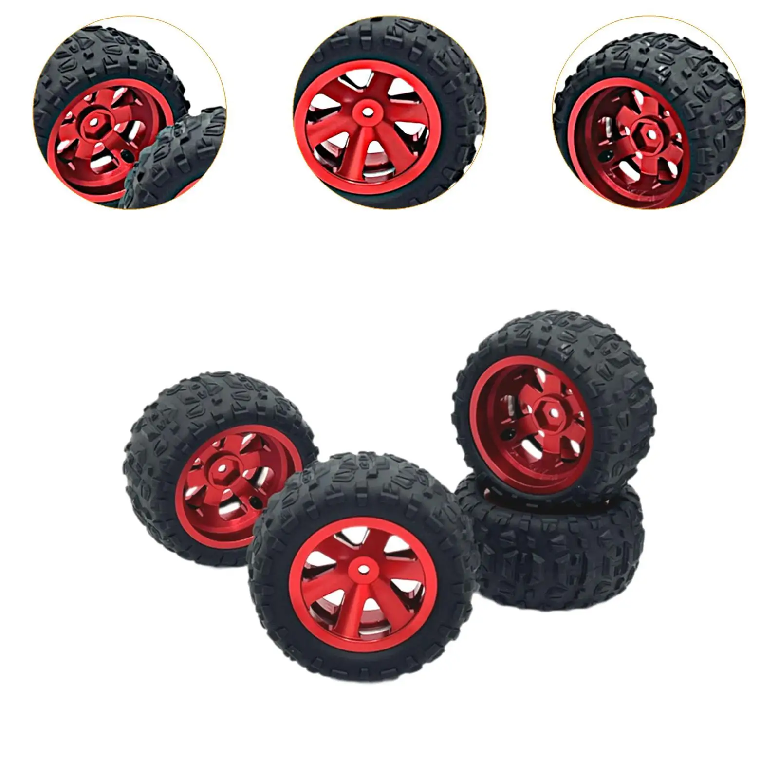 4Pcs RC Car Wheel and Tires Set DIY Modification Accessories Rubber Tires for A979 16207 14301 14302 1:12 1:14 1:16 1:18 RC Car