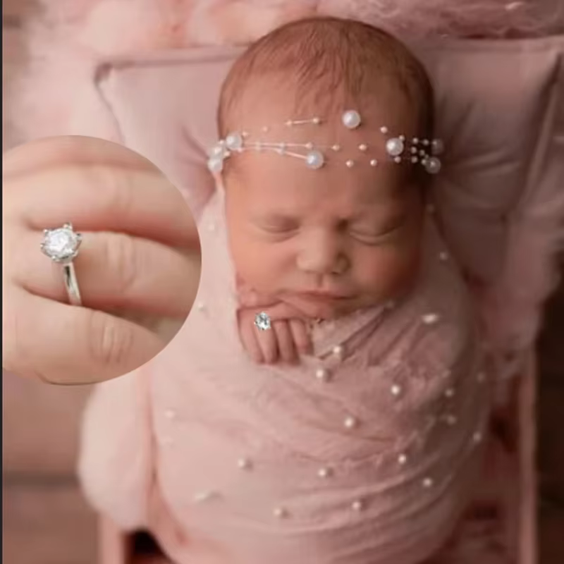Anillos de fotografía con cristal para recién nacidos - imagen 2
