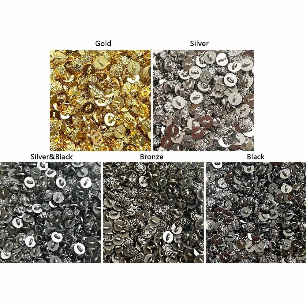 20 piezas nuevas hebillas de flores de 7mm, botones antiguos Retro hechos a mano de Metal, Mini hebilla ultrapequeña, accesorios de ropa para muñecas DIY - imagen 5