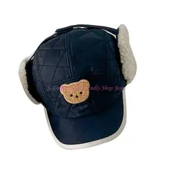 Gorro térmico infantil con orejeras de osito para el frío