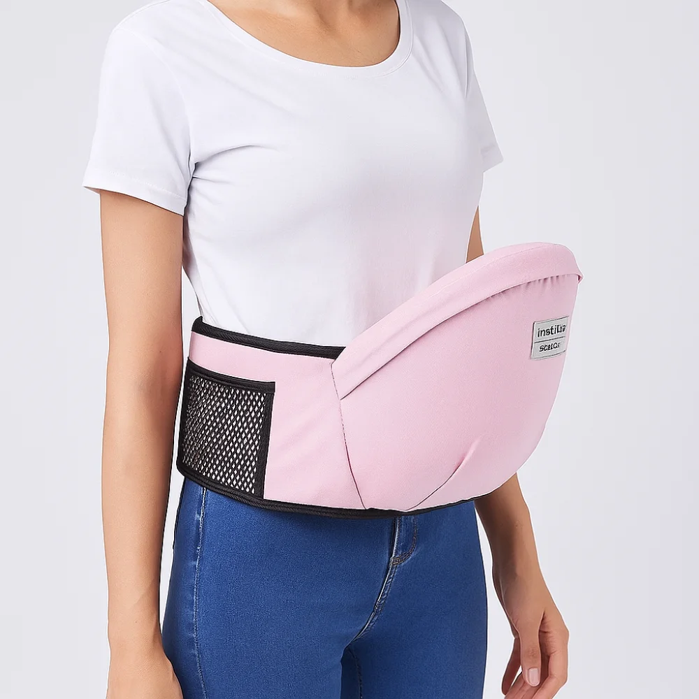 Portabebés transpirable, Material suave, bolsa de canguro infantil, taburete de cintura para bebé, correa para taburete, sujeción frontal para recién nacido - imagen 3