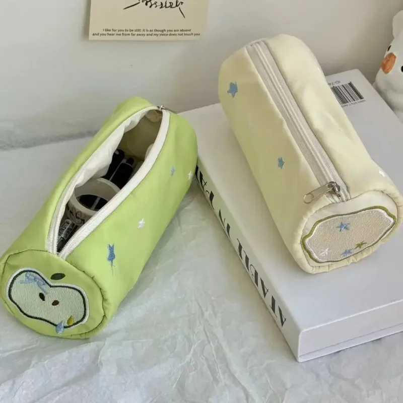 Bolsa de bolígrafo rosa de gran capacidad, estuche de lápices suave creativo, bolsa organizadora de almacenamiento de papelería, regalo para estudiantes, regreso a la escuela - imagen 2