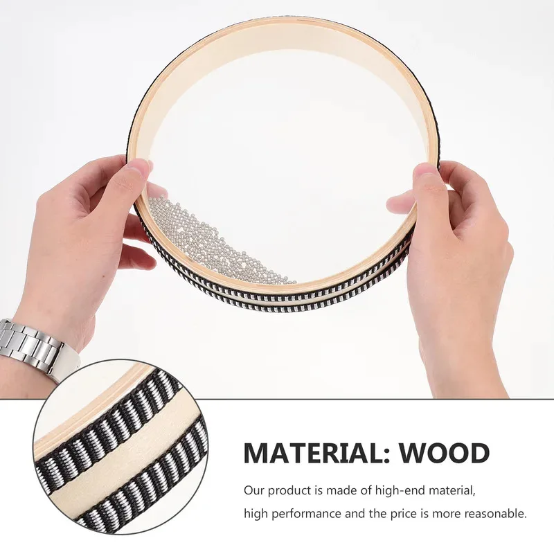 Tambor de mano, juguete musical de Aprendizaje Temprano, cuentas de ola de mar, juguete de percusión para bebé, instrumento Musical educativo para niños pequeños, pandereta - imagen 2