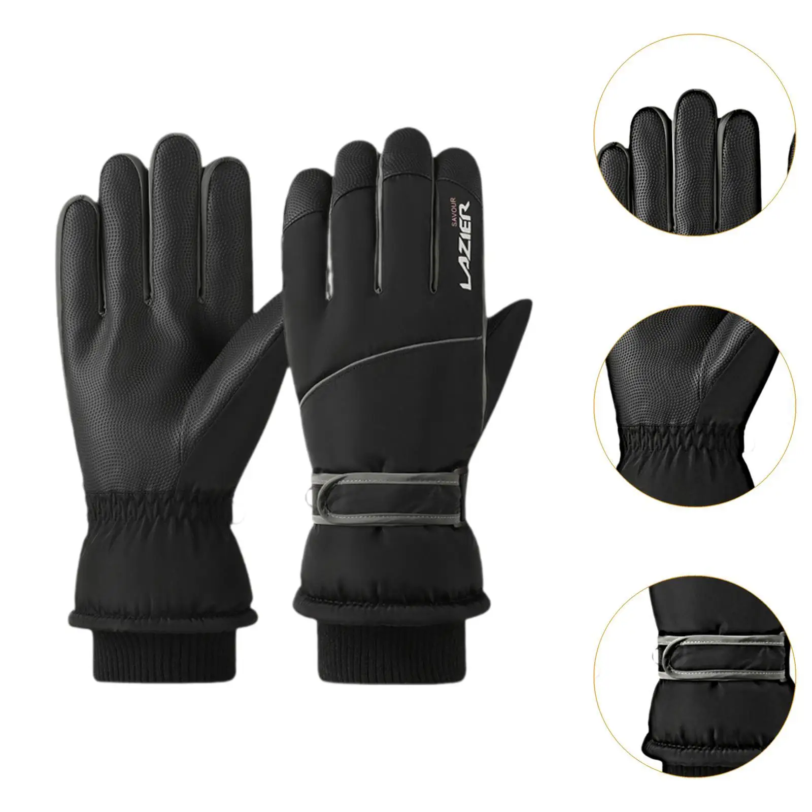 Guantes cálidos de invierno para hombre, guantes antideslizantes para bicicleta con pantalla táctil, guantes de esquí para snowboard, deportes al aire libre, ciclismo, deportes de invierno - imagen 5