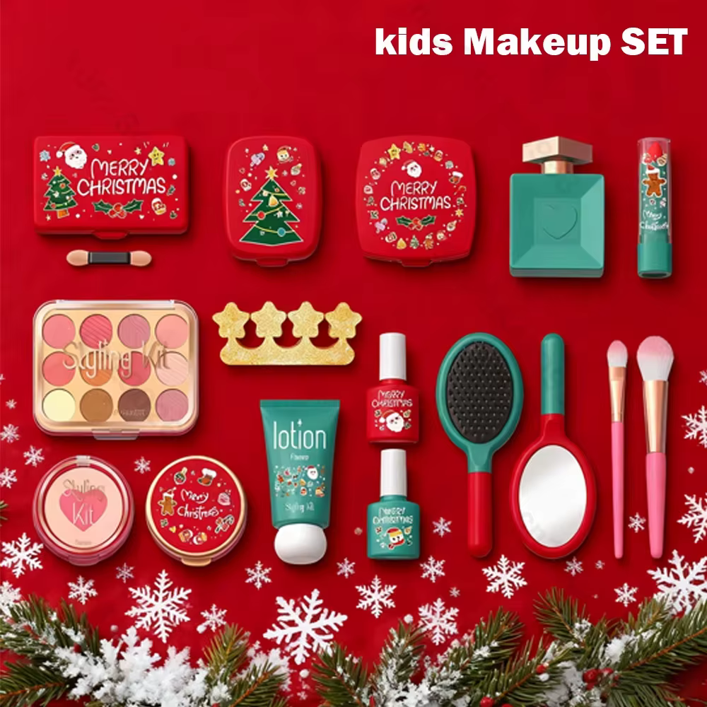 Maquillaje de juguete navideño para niñas – Set cosméticos educativos - imagen 2
