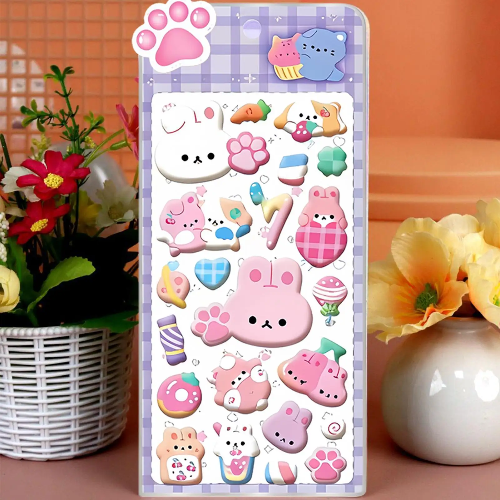 Pegatinas para niños, calcomanías adhesivas de animales de dibujos animados, pegatinas 3D de dibujos animados para portátiles, funda de teléfono, fiesta, cumpleaños, actividad en el aula - imagen 5