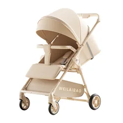 Carrito bebé plegable ligero con reclinación total y sombrilla