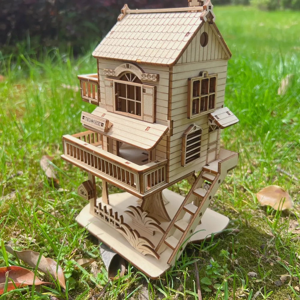 Casa árbol 3D de madera - Kit construcción DIY para niños - imagen 4