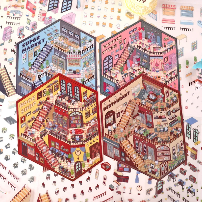 Pegatinas 3D de paisajes en miniatura para manualidades infantiles - imagen 5